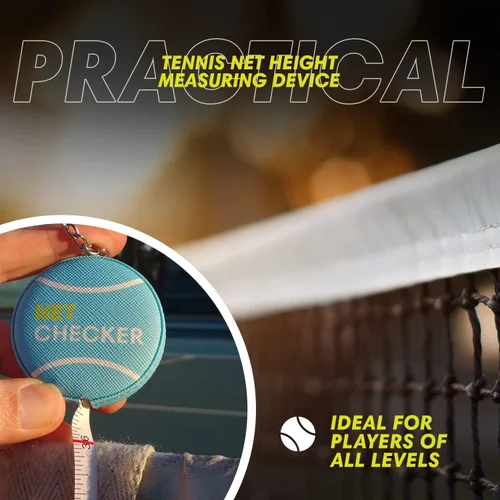 Vista 4 de Scoring Right Net Checker - Cinta métrica de altura de red para tenis y llavero