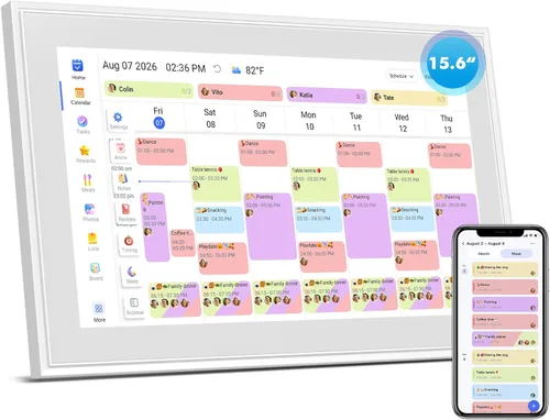 Vista 11 de Calendario digital de 15.6" gráfico inteligente de tareas y planificador Negro-15.6 pulgadas