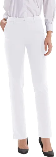 Vista 4 de nuveti Pantalones de vestir para mujer, elásticos, para yoga, negocios, trabajo, 4 bolsillos, pantalones ajustados para el trabajo o casual