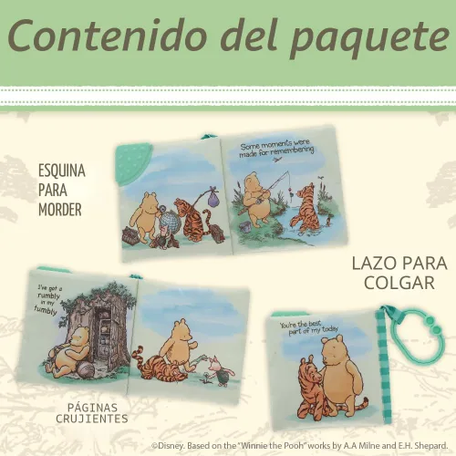 Vista 3 de Kids Preferred Winnie The Pooh - Libro suave con clip para llevar, 5 pulgadas