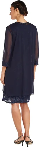 Vista 7 de R&M Richards Vestido corto de encaje para madre de la novia con chaqueta para mujer