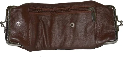 Vista 3 de Marshal - Estuche de cuero genuino para cigarrillos y encendedor con cierre giratorio (marrón)