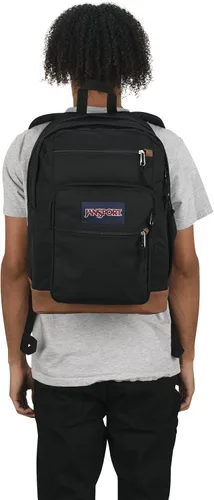 Vista 9 de JanSport Mochila genial con funda para laptop de 15 pulgadas, mochila grande para computadora con 2 compartimentos, correas ergonómicas, Negro