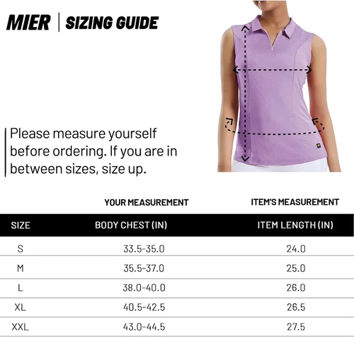 Vista 7 de MIER Women's Sleeveless Golf Shirt Tank Top Collared Tennis Polo Shirts with Zip Quick Dry