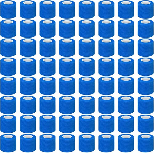 Vista 11 de Treela - Paquete de 64 vendajes autoadhesivos de 2 pulgadas x 5 yardas, colores surtidos Cohesive Flexible Wrap for Wrist Ankle Fingers