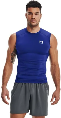 Vista 14 de Under Armour - Camiseta de compresión HeatGear sin mangas para hombre Negro (001)/Blanco