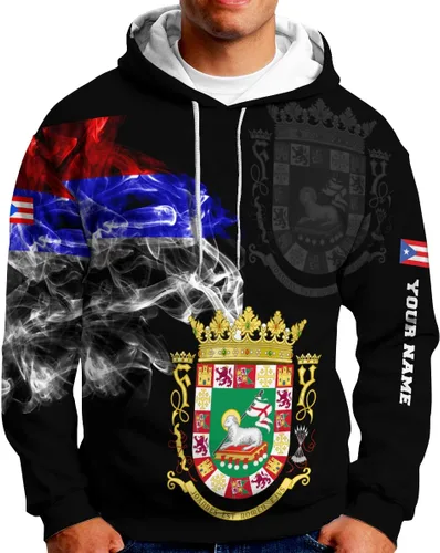 Vista 6 de Camiseta personalizada con nombre de Puerto Rico 3D, camiseta personalizada de Puerto Rico para hombres y mujeres, camiseta de la bandera de Puerto
