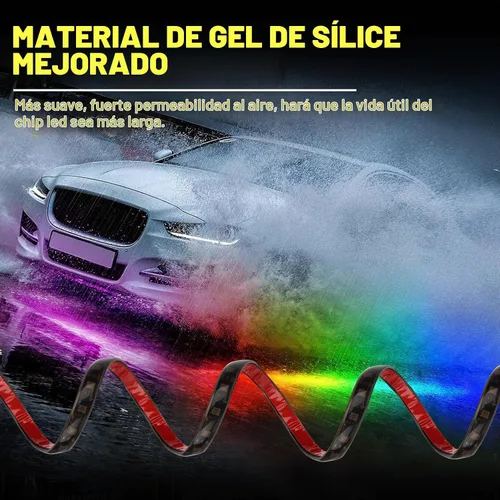 Vista 4 de OPP ULITE Tira de Luz Subterránea para Coche, Color de Persecución de Sueños, Material de Silicona Mejorado, 212 Modos, 252pcs LED, Kit de Luces