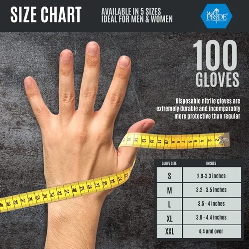 Vista 5 de MED PRIDE Maxx Strength - Guantes industriales de nitrilo naranja, 8 mil de grosor, textura de diamante, desechables, resistentes, resistentes a
