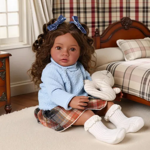 Vista 8 de BABESIDE Muñecas realistas de bebé Reborn de niña negra, cuerpo de vinilo suave de 20 pulgadas, muñecas de bebé recién nacidas hechas a mano