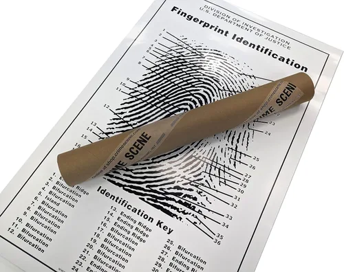 Vista 2 de Crime Scene Tabla de huellas dactilares, tamaño del póster 24 x 36 pulgadas