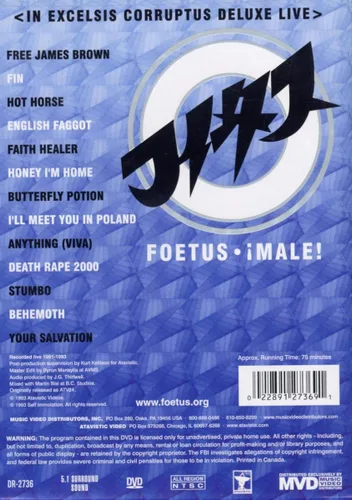 Vista 2 de Foetus - Male Live - In Excelsis Corruptus Deluxe