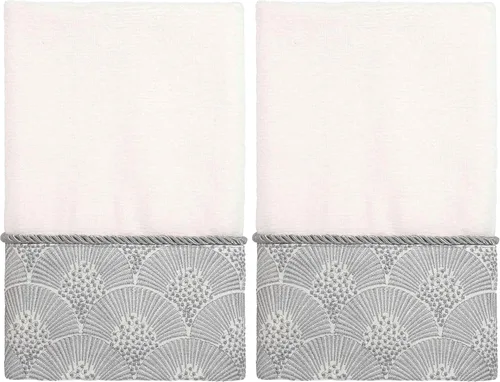Vista 7 de Avanti Linens - Juego de toallas de 3 piezas, toallas de algodón suaves y absorbentes (colección Deco Shell, marfil)
