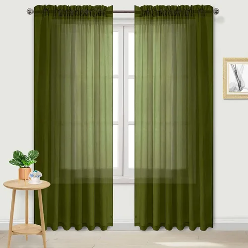Vista 98 de DWCN Cortinas Transparentes Aqua de Voile Semitransparente con Bolsillo para Barra para Dormitorio y Sala de Estar, 36 x 36 pulgadas de Largo, Juego