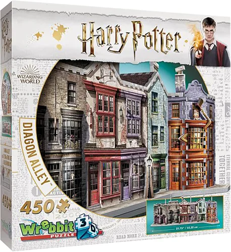 Vista 8 de Wrebbit3D Harry Potter - Rompecabezas 3D modelo de Diagon Alley 450 piezas reales de rompecabezas jigsaw Construye y viaja por el mundo mágico