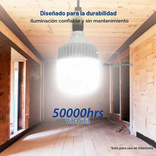 Vista 5 de Bombilla LED, 5000 lúmenes, equivalente a 36 W, luz diurna de 5000 K, base E26, 50,000 horas de vida útil, no regulable, solo