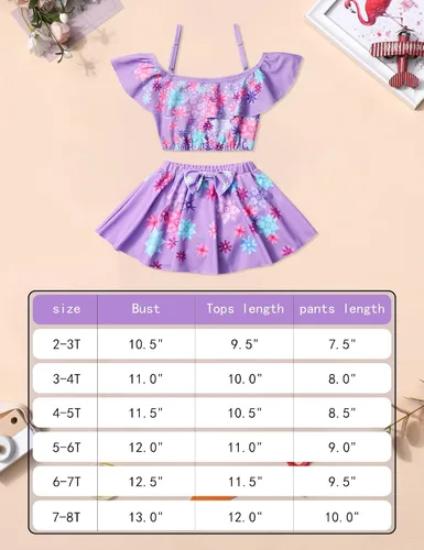 Vista 6 de Klurhn Traje de baño de dos piezas para niñas pequeñas