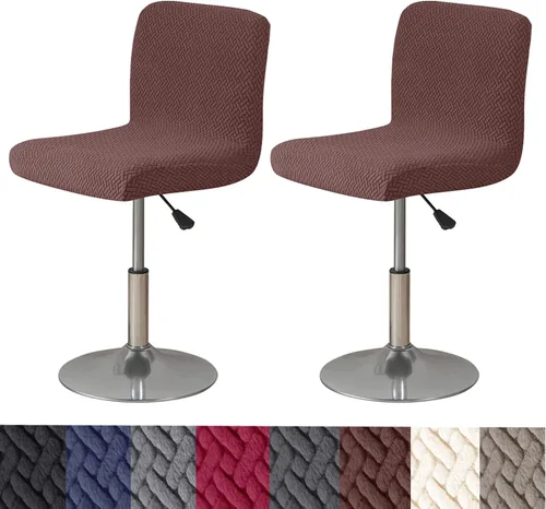 Vista 12 de HFCNMY Fundas para Taburetes de Bar con Respaldos, Paquete de 2 Fundas Elásticas para Sillas de Taburete de Bar, Fundas para Taburetes de Bar