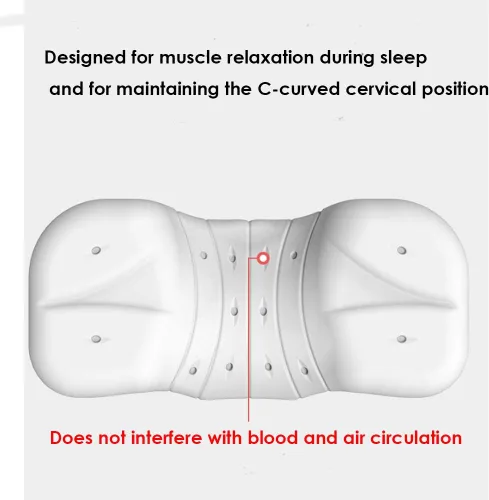 Vista 2 de Dr.Baremi - Almohada cervical para dormir, en forma de C, alivio de la posición de la columna cervical de espuma viscoelástica, soporte de cuello