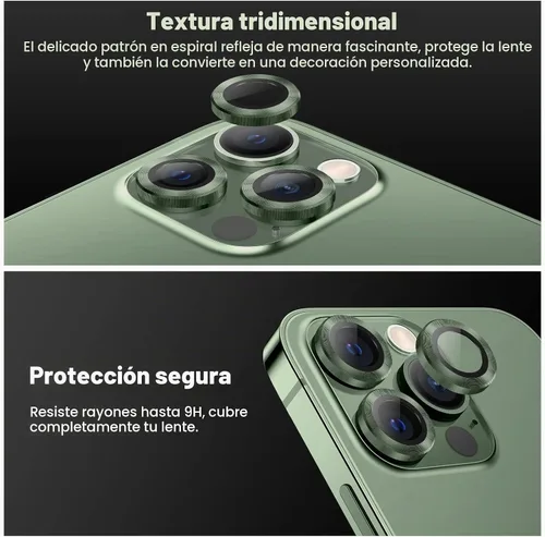 Vista 6 de Tensea Protector de lente de cámara para iPhone 13 Pro, iPhone 13 Pro Max Verde alpino