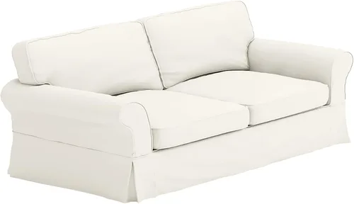 Vista 3 de La funda de sofá de algodón solo se adapta al sofá Pottery Barn PB Comfort Grand Roll Arm (borde de caja beige)