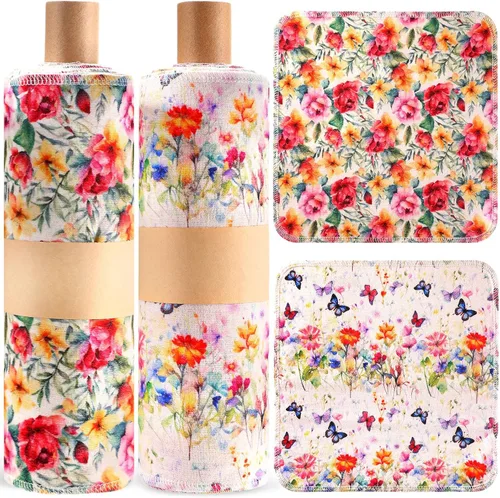 Vista 26 de Redbaker 50 piezas de toallas de papel reutilizables, paños de algodón reutilizables sin papel, toallas de papel absorbentes lavables