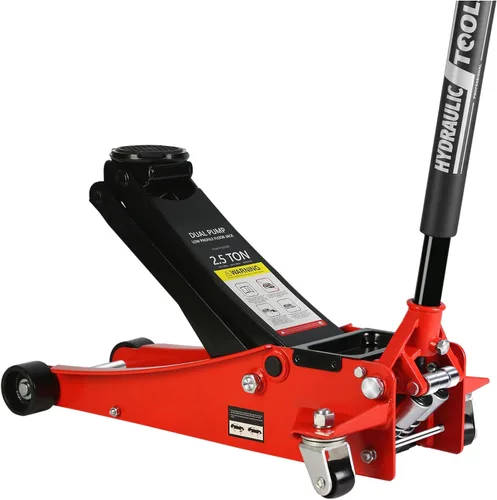 Vista 17 de LKTART Gato hidráulico de piso de 2 toneladas de bajo perfil para automóvil con rango de elevación de pistón único 3.3"-15.2