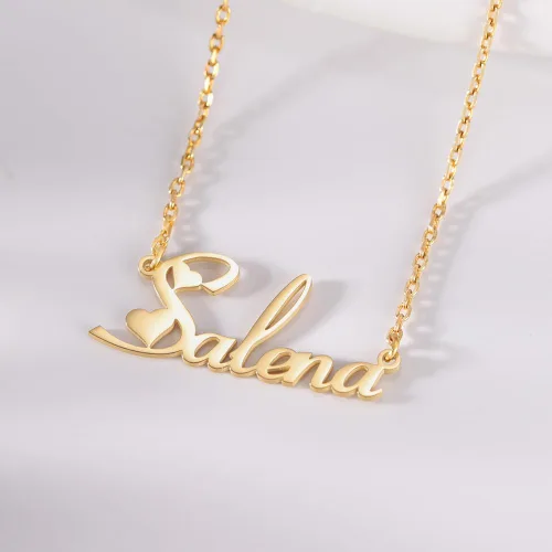Vista 4 de TinyName - Collar con nombre, personalizable, chapado en oro de 18 quilates, para mujer