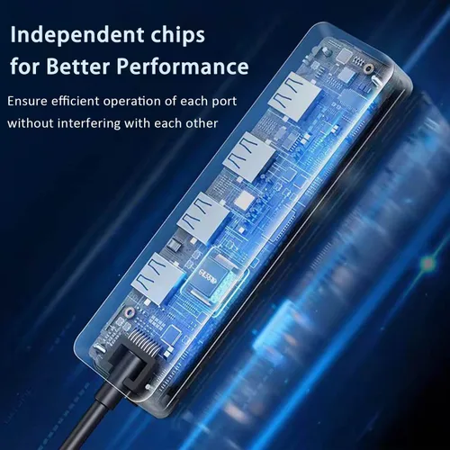 Vista 6 de Hub USB 3.0, 4 puertos USB Hub Extensor Divisor Ultra Slim USB-A Data Hub