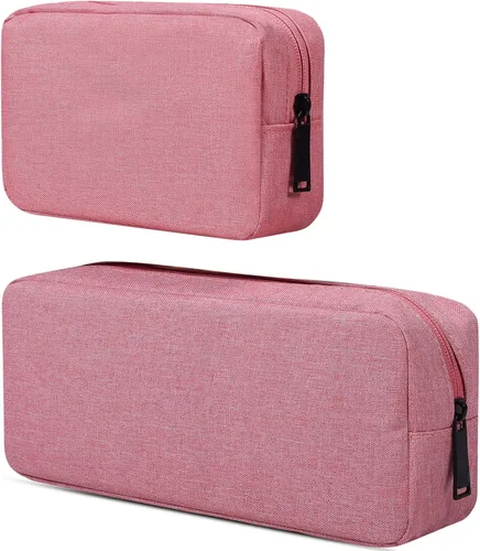 Vista 8 de dealcase Organizador universal de accesorios electrónicos de lona impermeable para banco de energía, cables de carga, cargadores, mouse, cable USB