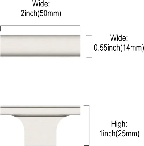 Vista 3 de Asidrama - Paquete de 10 manijas para gabinete de cocina color níquel satinado cepillado, manijas de zinc para gabinete, accesorios para gabinetes