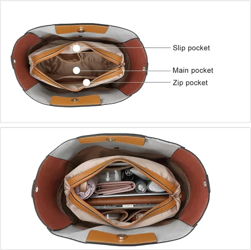 Vista 3 de BOSTANTEN Billeteras de cuero para mujer, paquete RFID, bolsos de cuero para mujer, Cartera RFID