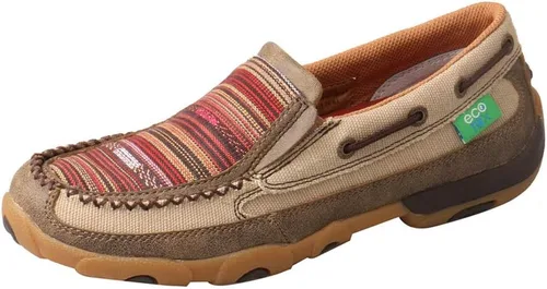 Vista 10 de Twisted X Mocasines de conducción para mujer, zapatos sin cordones para caminar con CellStretch Negro & gris