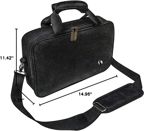 Vista 9 de Red Suricata Hielera delgada aislada, ultrafina, plana, pequeña bolsa de almuerzo para 10 latas de bebidas, 2 paquetes de hielo reutilizables Negro