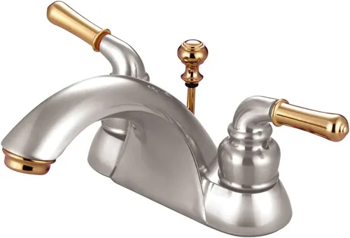 Vista 3 de Kingston Brass KB2628 Naples - Grifo de lavabo central de 4 pulgadas, níquel cepillado