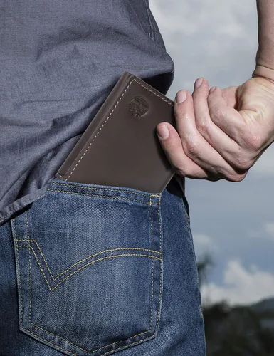 Vista 7 de Timberland - Cartera triple de cuero para hombre con ventana para tarjeta de identificación