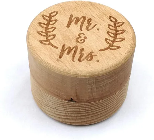 Vista 4 de Personalizado Grabado Rústico Boda Caja de Madera Joyería Baratija Almacenamiento Co