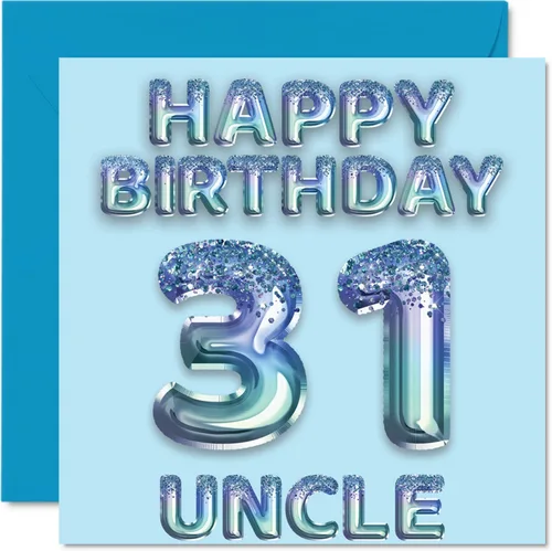 Vista 111 de Stuff4 Tarjeta de primer cumpleaños para niños, globo de fiesta con purpurina azul, tarjetas de feliz cumpleaños para niño de 1 año, nieto, hijo, 57