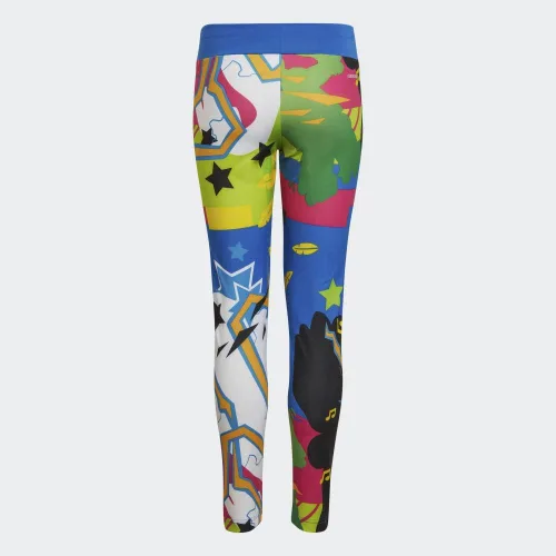 Vista 2 de adidas x Lego VIDIYO Mallas para niños, color azul, talla M, Azul, azul brillante, oro semisolar, Y
