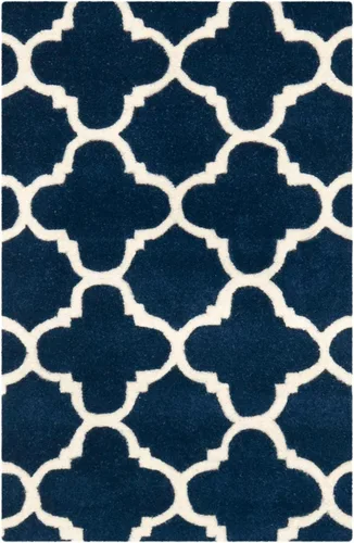 Vista 27 de SAFAVIEH Chatham Collection - Alfombra decorativa de 2 x 3 pies, color negro y marfil, lana cuadriculada enrejada hecha a mano, ideal para zonas