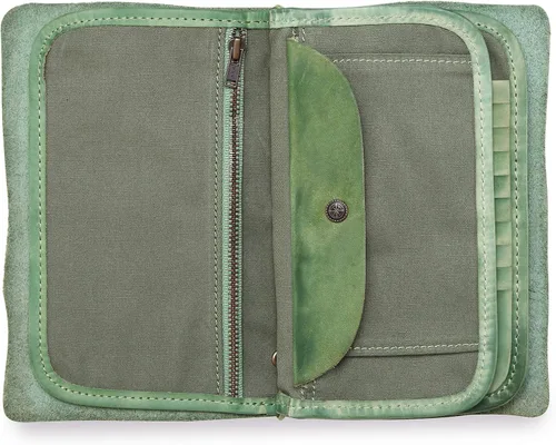 Vista 3 de Cartera de viaje organizadora de cuero genuino Nomad Cartera de mujer con soporte para pasaporte