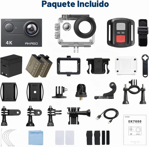 Vista 10 de Videocámara sumergible DV con wifi AAKASO EK7000 4K Action Camera Sports. Negro