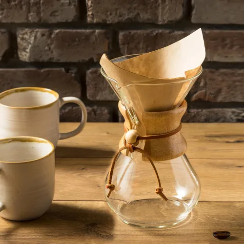 Vista 6 de Subjectthree - Juego de cafetera de vidrio para verter sobre 6 tazas con filtro reutilizable, fácil de limpiar para camping, oficina, cafeterías
