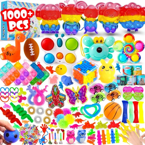 Vista 7 de 1000 piezas de paquete de juguetes para juguetear, recuerdos de fiesta a granel para niños, rellenos de calcetines, cofre de caja del tesoro, fiesta