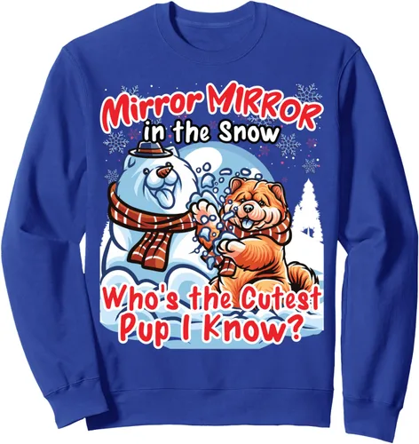 Vista 4 de Chow Chow Dog Christmas Snowman Winter Snow Sweatshirt
