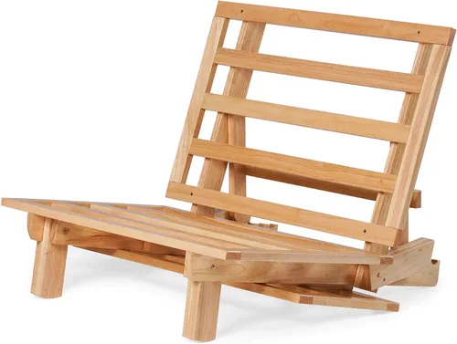 Vista 10 de Nirvana Futons Tumbona de futón doble con colchón de microfibra de madera maciza natural Fudge de microfibra