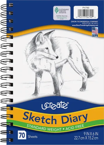 Vista 10 de UCreate - Diario de bocetos, 9 x 6 pulgadas, 70 hojas