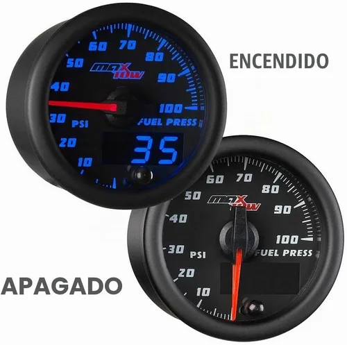 Vista 6 de Black & Blue MaxTow - Medidor de presión de combustible, 100 PSI.