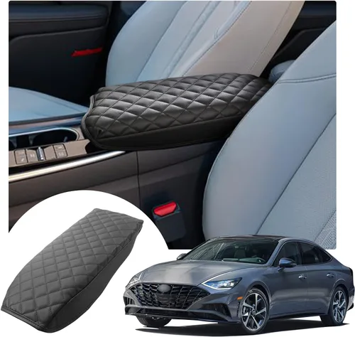 Vista 15 de YEE PIN Funda para reposabrazos central de automóvil, funda para tapa de consola Rogue X-Trail 2014-2019, caja de reposabrazos de consola central