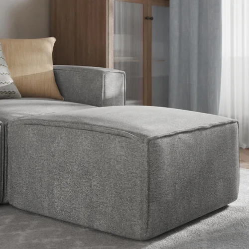Vista 2 de Flash Furniture Bridgetown - Módulo otomano de tela para sofá seccional, sofá modular personalizable, color gris